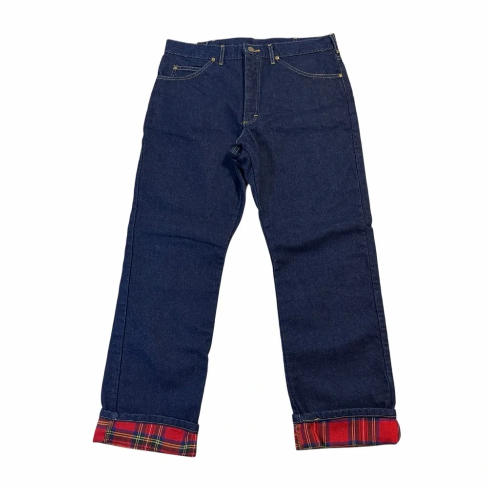 Vintage L.L.Bean Flannel Lined Jeans Mens 36x32 NWT Made USA Dark Wash Denim